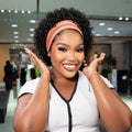 Short Headband Wig Pixie Cut Wigs Human Hair for Women Curly Wigs Bazilian Remy Hair Machine Made Cap Water Wave Wig Daily Wear