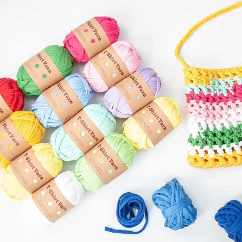 E8BD 6 Rolls Handmade Fabric Strip DIY T - shirt Yarn Knitting for Crocheting and Crafting for Hand Bag - View 5 | SAMAG