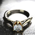 Pure 18K Gold Moissanite Ring for Women with Gemstones Couples Wedding Engagement Jewelry Valentine's Day - Visuel 5 | SAMAG