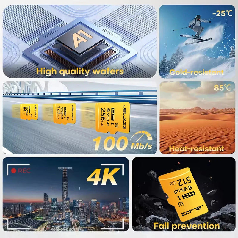 100% Original Micro TF sd Card 16GB 32GB 64GB 128GB 256GB SD Memory Card Class10 SDXC U3 4K TF Card for Sony Drone Phone
