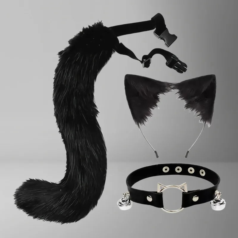 Sexy Temptation Festival Party Role Playing Toys Cat Ears and Tail Set Fox Catwoman Accessories Headbands Uniform Temptation