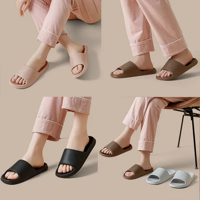 EVA Soft Sole Sandals Flops Man Slippers Solid Color Simple Non-slip Soft Sole Comfortable Shower Slippers Outdoor Couple Shoes