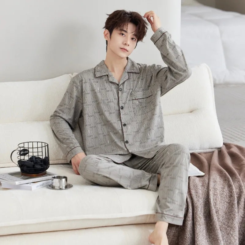 Pajama long sleeved comfortable men's spring and autumn | SAMAG