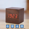 Wooden Digital Alarm Clock with LED Display Voice-activated or constant-on mode Powered by 3 AAA batteries or USB power cable
