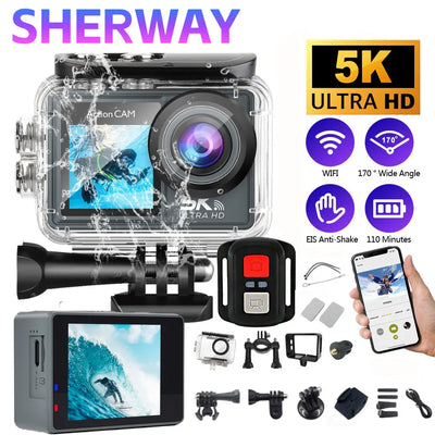 5K Action Camera Pro WiFi Remote Control Sport with EIS | SAMAG