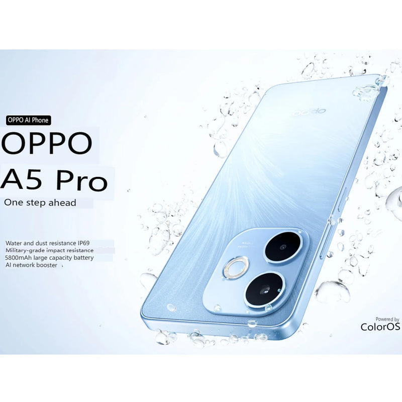 OPPO A5 pro 5G Mobile Phone Super Durable Mid-Range FHD+ 2412x1080 8GB 256GB 4K 30FPS 1080P 60FPS Video Recording