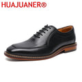 Plus Size 38-47 Men Dress Shoes Top Layer Cowhide Leather Elegant Business Formal U-Tip Shoes Mens Dress Shoes for Men Wedding