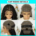 14/16/18" Short Knotless Box Braided Wig with Curly Ends Synthetic Full Lace Boho Braided Hair Wigs for Black Women Fluffy Wig