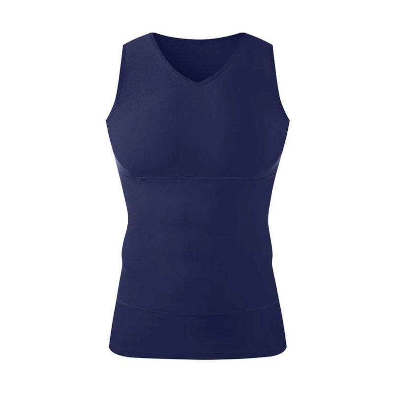 Men's V Neck Shapewear Compression Sleeveless Vest Breathable Slim Fit Undershirt for Running Fitness Daily Casual Summer Wear