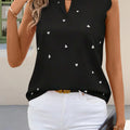 2026 Summer New Sleeveless Top Heart Print Round Neck Cutout Commuter Western Style