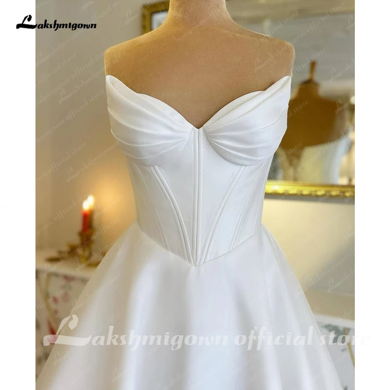 Lakshmigown Classic A Line Soft Satin Wedding Dresses - View 2 | SAMAG