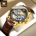 OLEVS 6661 Automatic Watch For Men Skeleton Original Mechanical Movement Man Wristwatch Waterproof Luminous Sport Men's Watches