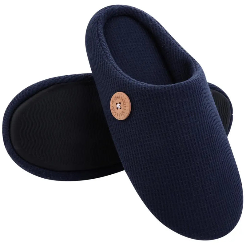 Asgard Plush Cotton Slippers For Men Winter Indoor Warm Anti-Slip Home Shoes Women Soft Memory Foam Furry Slides Bedroom Slipper
