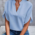 Summer Elegant Women's Blouse New V - neck Short Sleeve - View 4 | SAMAG