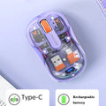 Rechargeable Wireless Mouse Bluetooth Three-Mode Transparent Luminous Ergonomic Silent Magnetic Doll Mouse for Office Laptop