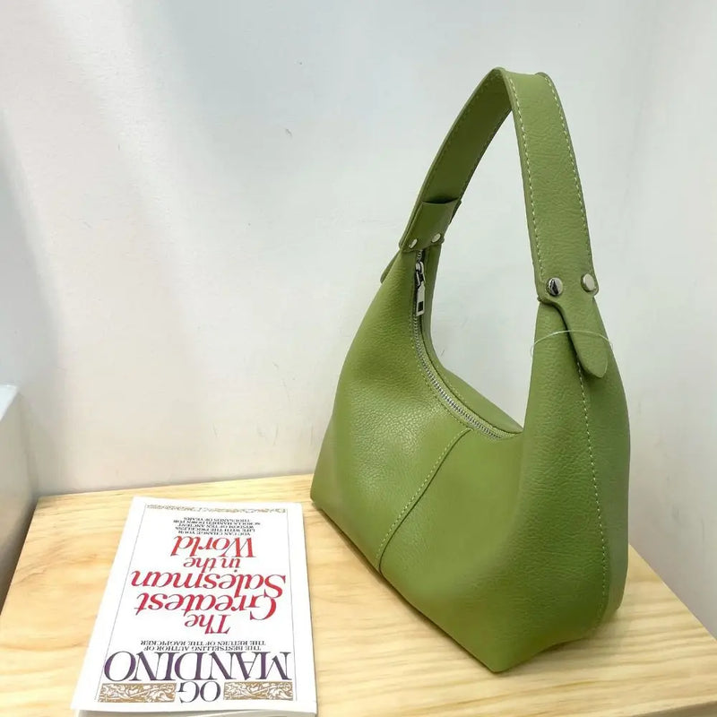 Fashion Large Capacity PU Hobo Bag Korean Style Solid Color Shoulder Bag Handbag Fashion Design French Style Handbag Outdoor