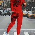 Fashionable men's summer new cool lion print comfortable and breathable round neck long pants set outdoor - View 6 | SAMAG