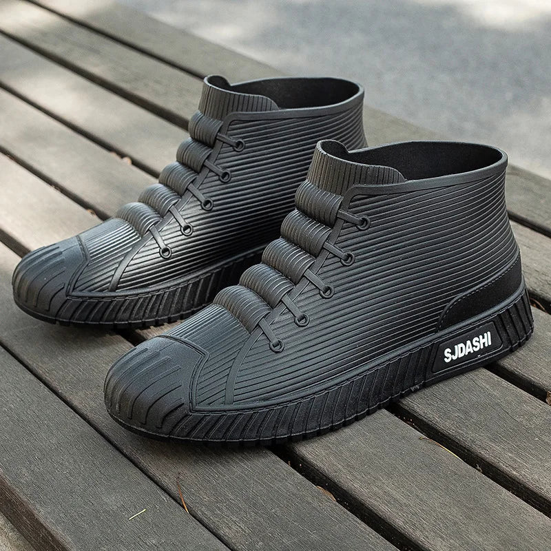 Fashion Four Seasons Versatile New Rain Wear Short Tube Waterproof Shoes for Work Anti slip and Waterproof Men's Rain Boots