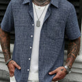 Men's Casual Linen Short Sleeve Shirts Drip Outfits Man | SAMAG
