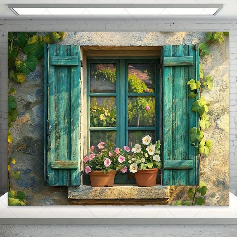 Garden Flower Windows Backdrops Indoor Floral Window Adult Birthday Party Decor Background Photography Studio Supplies Banner