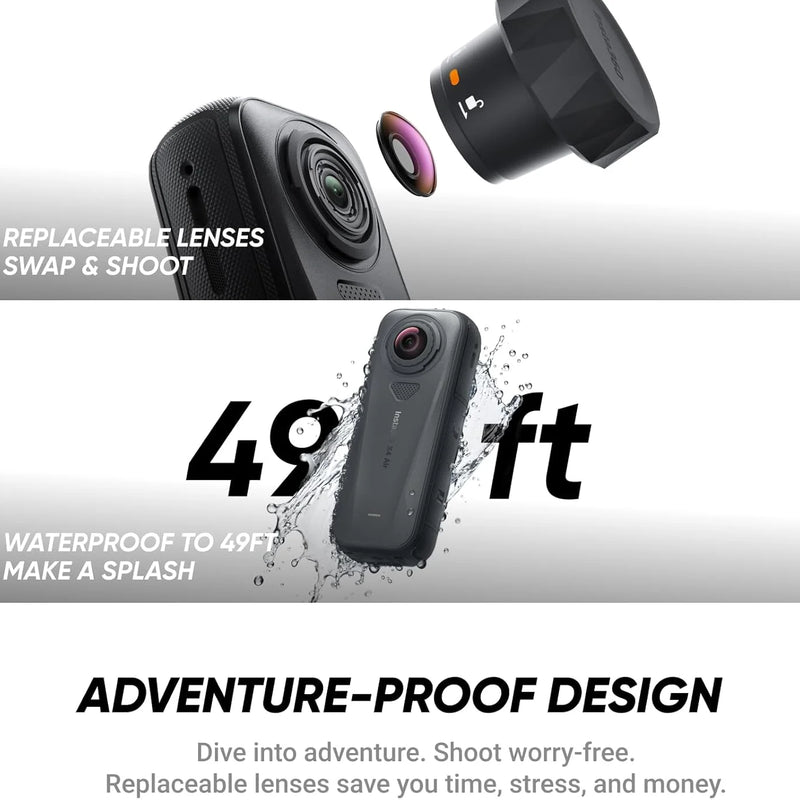 Insta360 X4 Air 5.7K 360° Action Camera FlowState Stabilization Waterproof Vlog Sports Cam for Travel Cycling