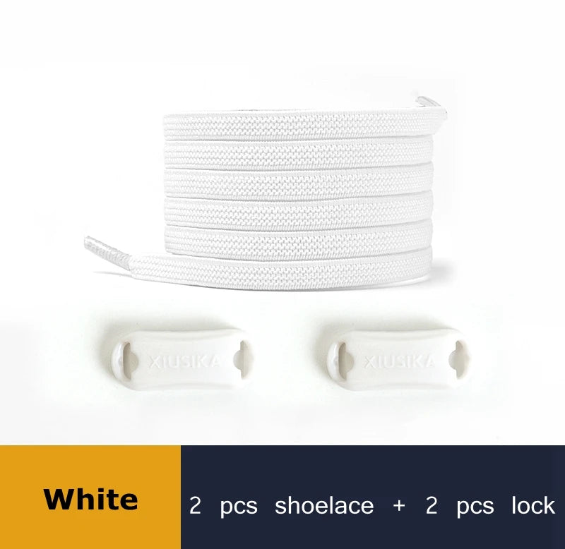 Elastic Shoe Laces Buckle Lock No Tie Shoelaces Sneakers Flat Woven Shoelace without Ties Kids Adult Rubber Bands for Shoes