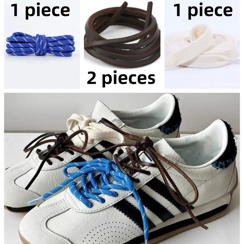 Length 100cm DIY Freedly Round Leather Colorful MIU Shoelaces Canvas Casual  Boots Shoe Laces Rope Shoestrings