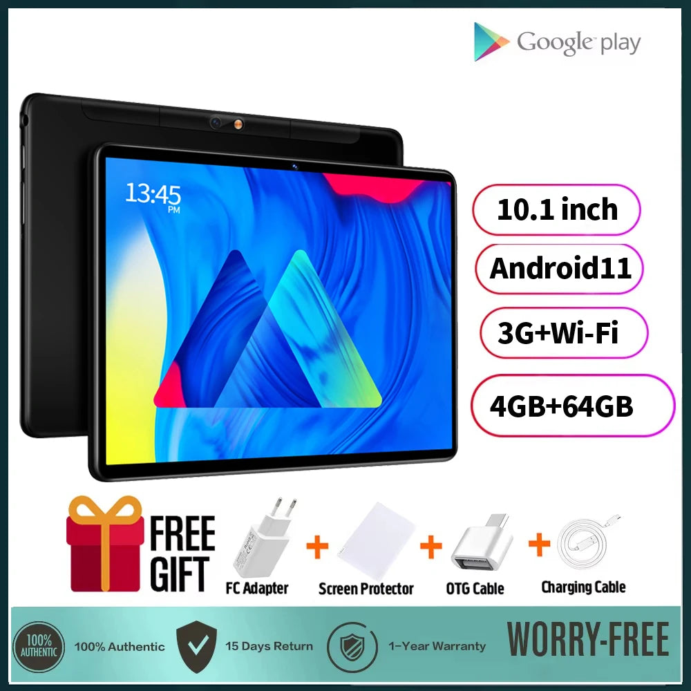 New 10.1 Inch Android Tablet Pc Google Play Dual Cameras Octa Core Dual SIM Phone Call Tablets Bluetooth Wifi 4GB RAM 64GB ROM