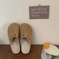 Suede Women's Clogs with Adjustable Strap Cork Footbed Leather Mules with Arch Support Unisex Outdoor Clogs Potato Shoes