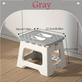 1PC Portable Grey Plastic Folding Stool - Compact, Versatile for Camping, Fishing, Home & Car Storage.