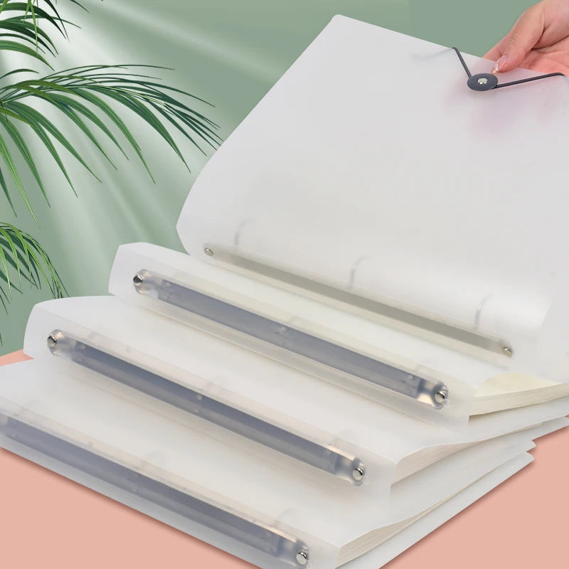 Transparent A4 Folder 3 Ring Binder with Buckle Closure Matte PP File Folder Document Organizer for School Office Stationery
