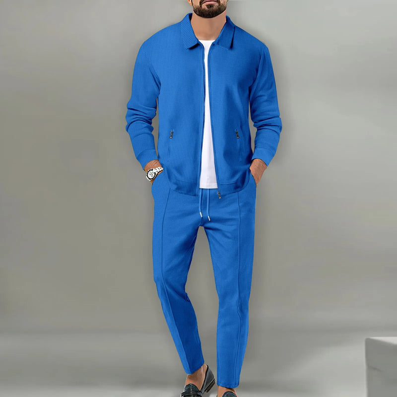 The new spring and autumn sports men's youth popular solid color jacket trousers two leisure suit - View 3 | SAMAG