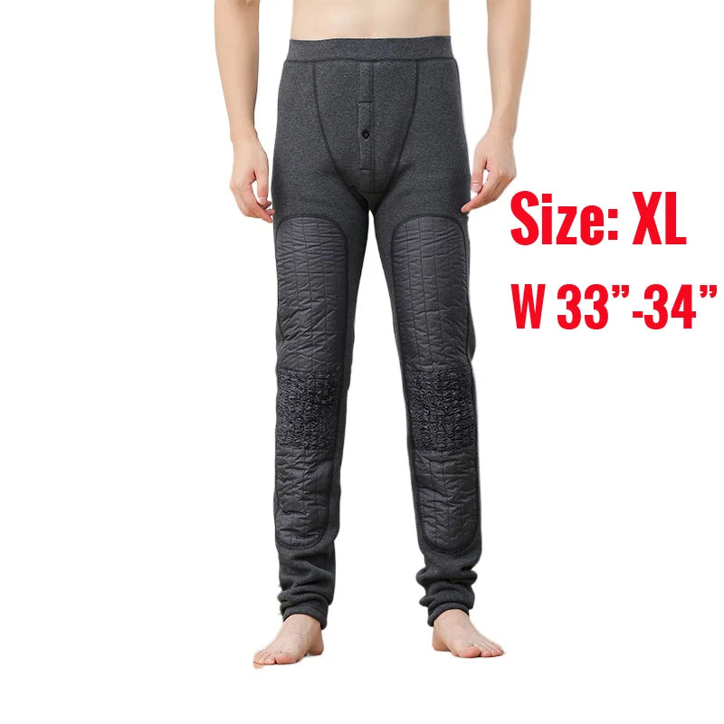 190cm 200 Cm Tall Men's Pant Fleece-lined Long Johns Male Extral Long Length Winter Thermal Underwear Pajama Legging Tight Wear