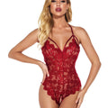Lingerie for women sexy lingerie sets Floral Lace Scallop Trim Harness Teddy Bodysuit Sleep & lounge
