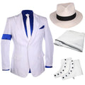 White Stripe Michael Jackson Blazer Outfit Smooth Criminal For Adults Jackson'S Party Show Impersonator C5Q94D