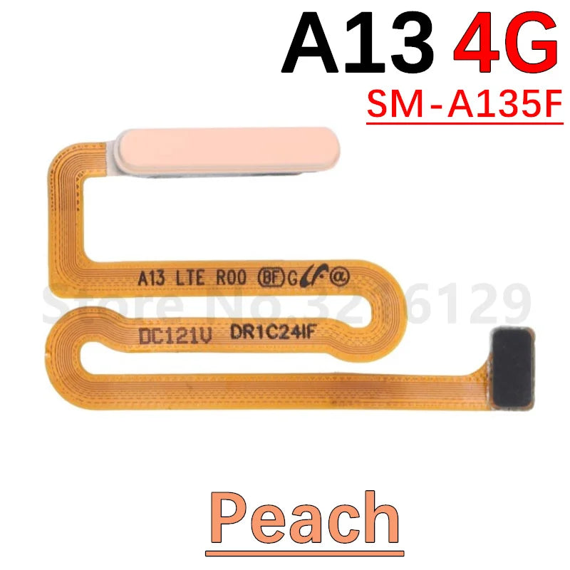 New For Samsung A13 A135 A136 A137 A03s A037 Home Button Fingerprint Sensor Flex With Power Key Button Flex Cable