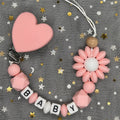 Free Custom Personalized Name Pacifier Clips Handmade Beech Wood Chain Silicone Crown Holder Soother Baby Teething Toy Chew Gift