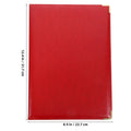 Stylish Red File Folder Portfolio Organizer for Office Business Interview Resume Documents Card Pen Storage Binder Loose Leaf