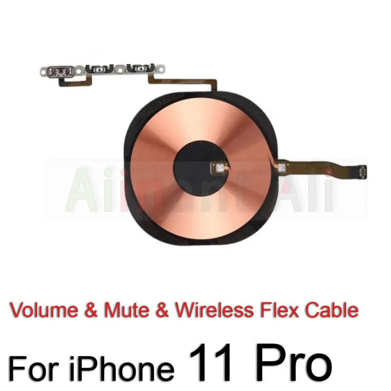 AiinAnt Power / Volume Buttons Mute Wireless Charging FlashLight Power Flex Cable For iPhone 11 Pro Max Repair Phone Parts