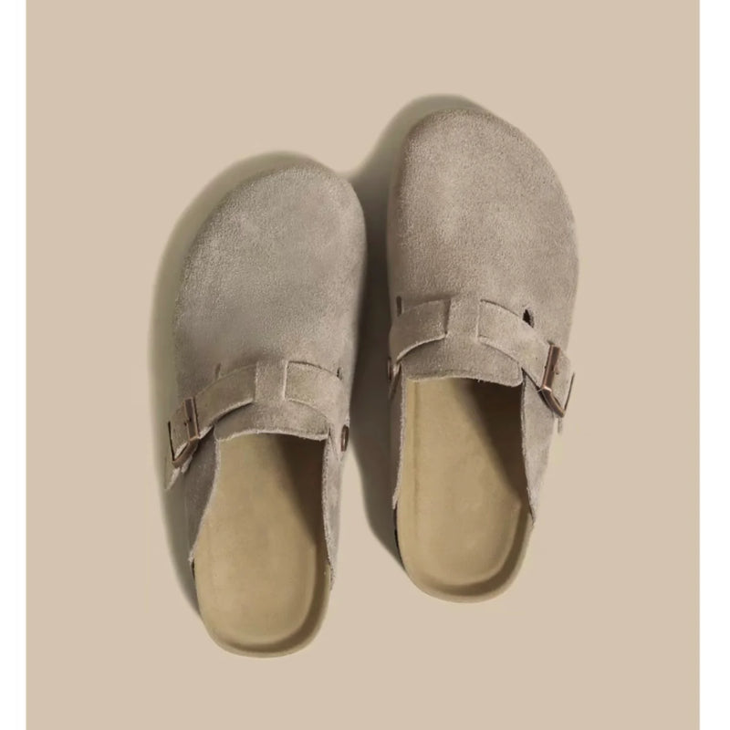 Cork Suede Mules Slippers for Women Fashion Clogs Shoes Classic Cork Antislip Outdoor Slippers with Arch Support Slipper