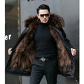 Fur Coat Detachable Hooded Keep Warm Jacket Parka Men Whole Mink Liner Winter New Fur Coat Mink-like Wool Mid-Length Leather