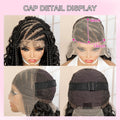 26 Inches Synthetic Cornrow Braided Wig 13x6 Lace Frontal Curly Braiding Wig African Braids Hair Wigs for Black Women