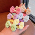 6pcs/Set Cute Children Hair Rope Bowknot Rubber Band Girl Baby Bow Flower Elastic Head Rope Hair Ring Accessories Wholesale