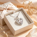 925 Sterling Silver Stylish Fine Heart Zircon Pendant Necklace, Birthday Party Anniversary Gift, Ladies - Visuel 5 | SAMAG