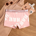 1-3pcs Women Cotton Panties Sports Boxer Underpants Ladies Breathable Letter Pants Mid-waist Beathable Cozy Boyshort Underwear