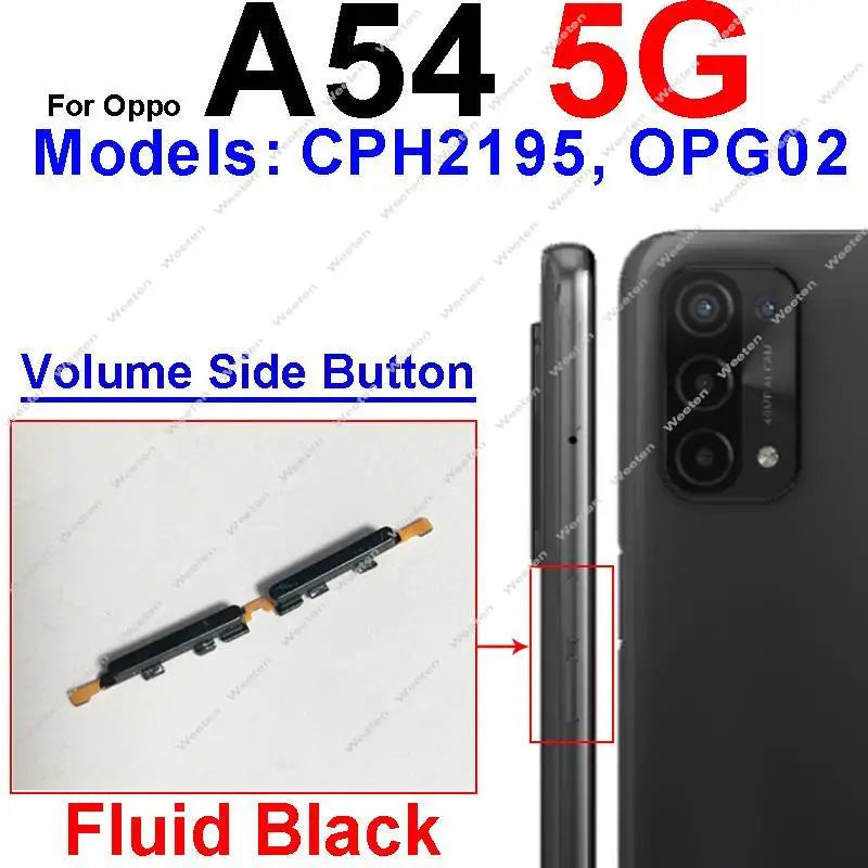 Power Button + Volume Side Button For OPPO A53 A53S A54 A54s A74 4G/5G Up Down Volume Power Side Keys Flex Cable Parts