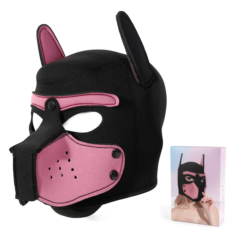 10 Colors Puppy Cosplay Costumes Increase Large Size Padded Rubber Full Head Hood Mask With Ears For Couples Dog Role Play Games