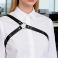 Punk Chest Women, Fashion Pu Leather Harness Belt, One Shoulder Suspenders Straps Rave Outfit.