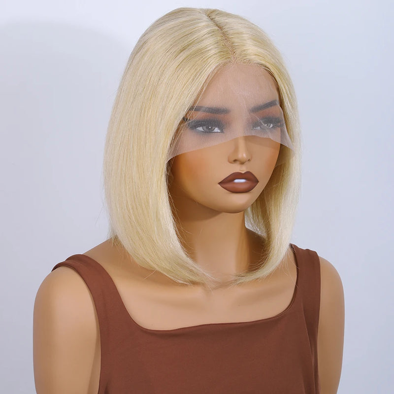 Burgundy Bob Wig 4C Hair Human Hair 13x5x1 Front Lace Straight Bob Wigs 99J Red Short Bob Wig Middle Part 100% Human Hair Wig