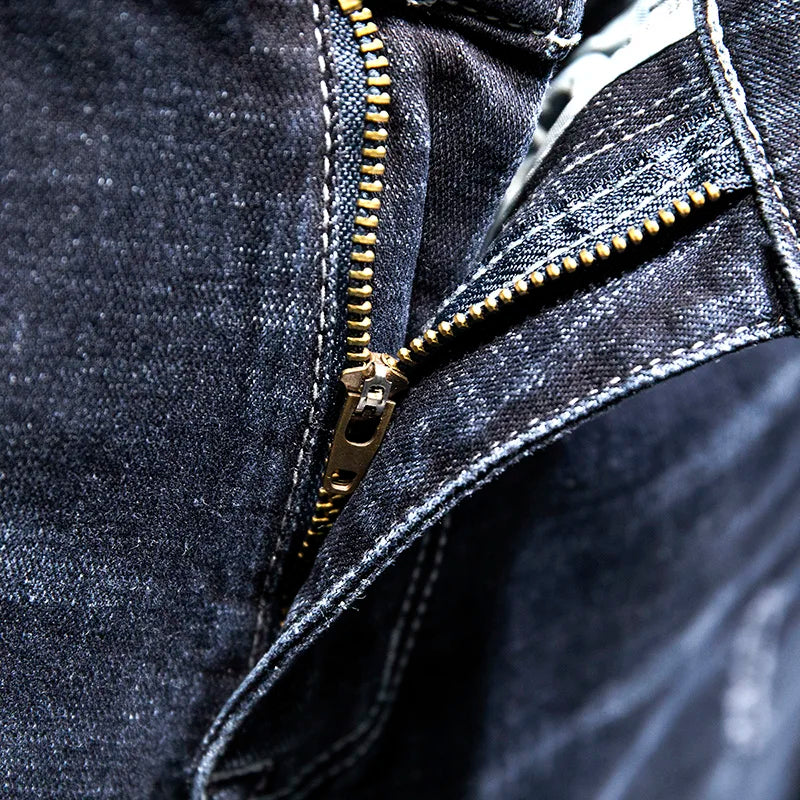 Ripped Jeans Men Slim-fit Denim Pants Cotton Korean Style | SAMAG